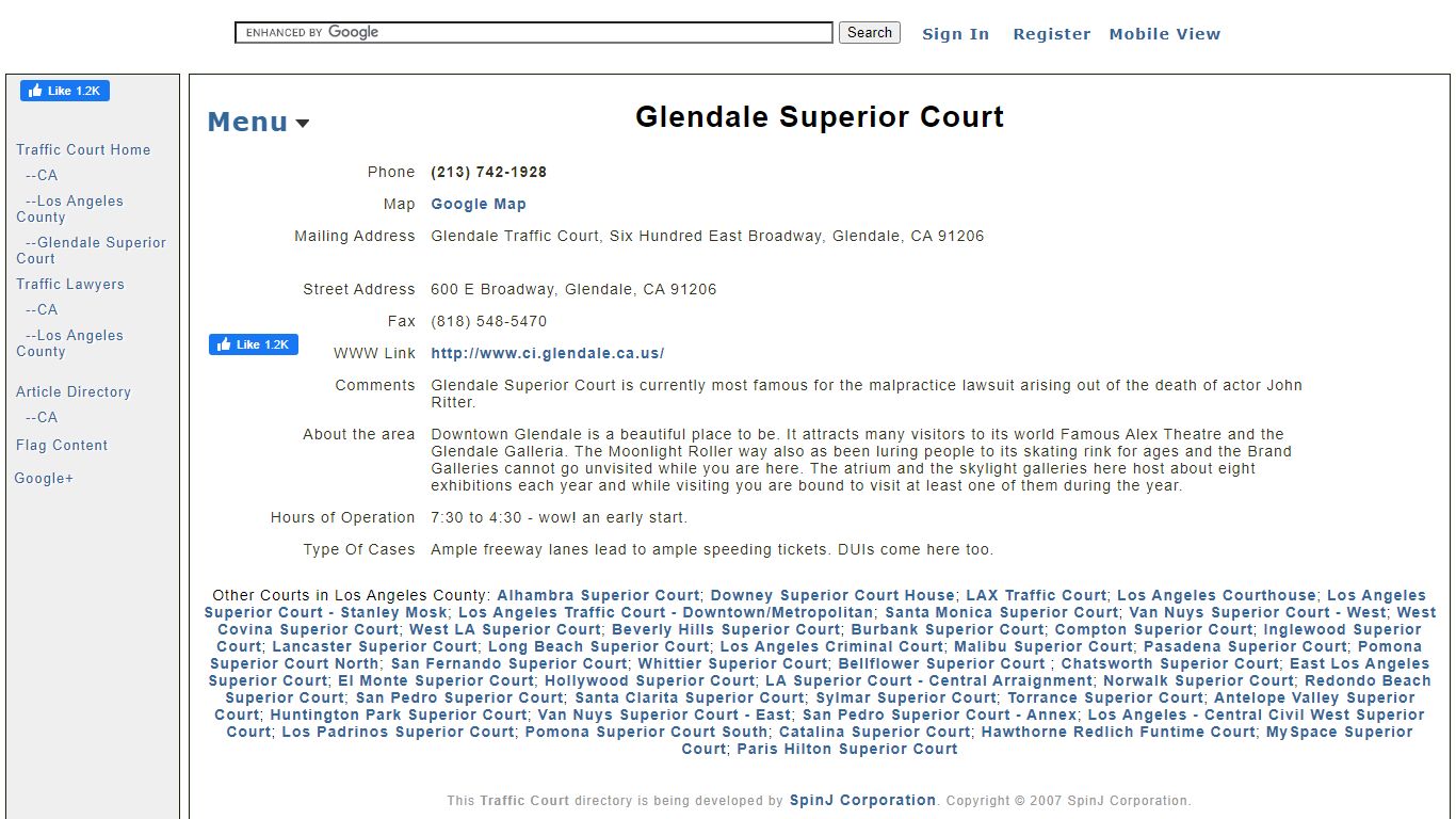 Glendale Superior Court CA